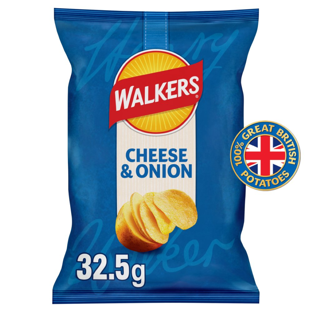 WALKERS CRISPS CHEESE & ONION 32.5G